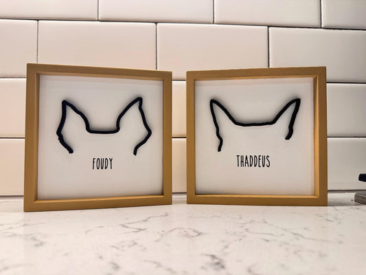 Custom Dog Ear Outline Sign | Laser Cut Pet Portrait from Photo | Personalized Dog Memorial or Gift