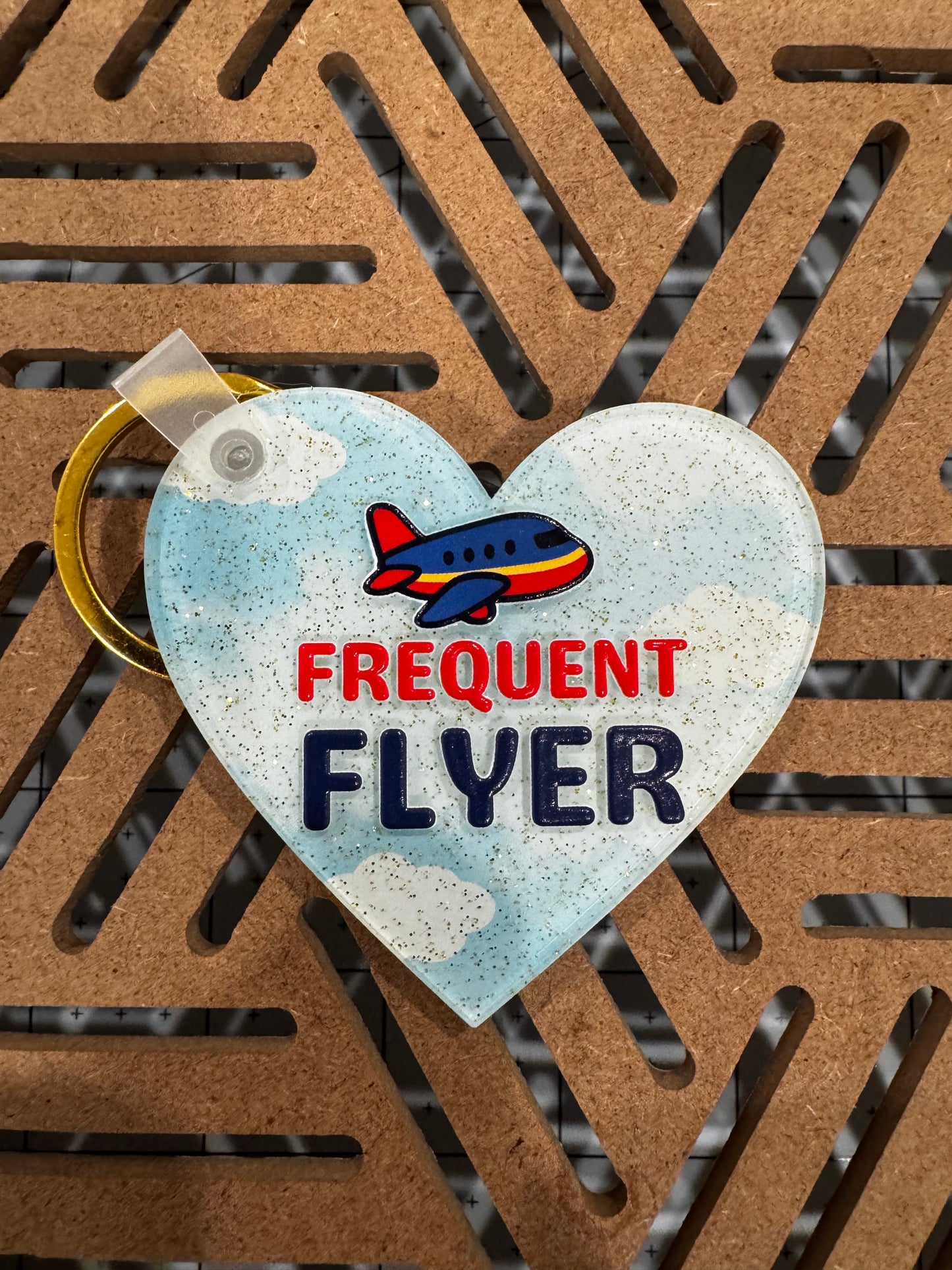 Aviation Heart Keychain – CREW, Frequent Flyer or Personalized