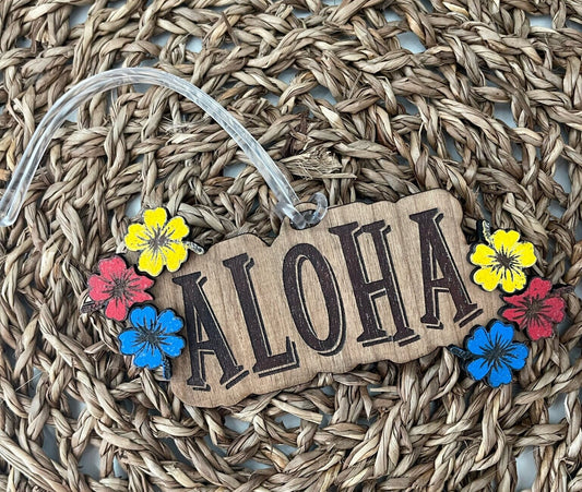 Hawaiian Aloha–Inspired Cherry Keychain | Island-Themed Engraved Keychain | Retro Travel Gift