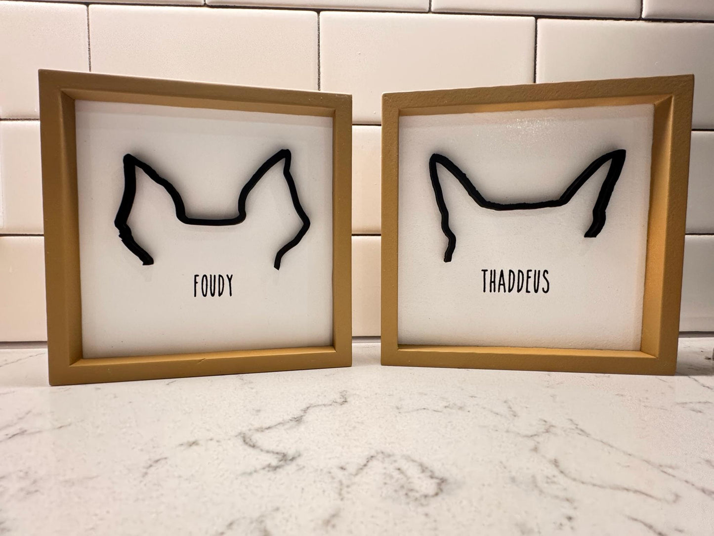 Custom Dog Ear Outline Sign | Laser Cut Pet Portrait from Photo | Personalized Dog Memorial or Gift