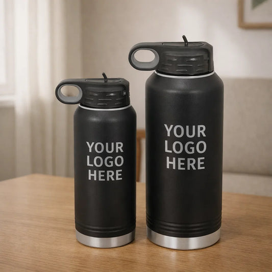 Personalized Stainless Steel Engraved Water Bottle | 32 oz & 40 oz Insulated Custom Bottle – Single-Side Design