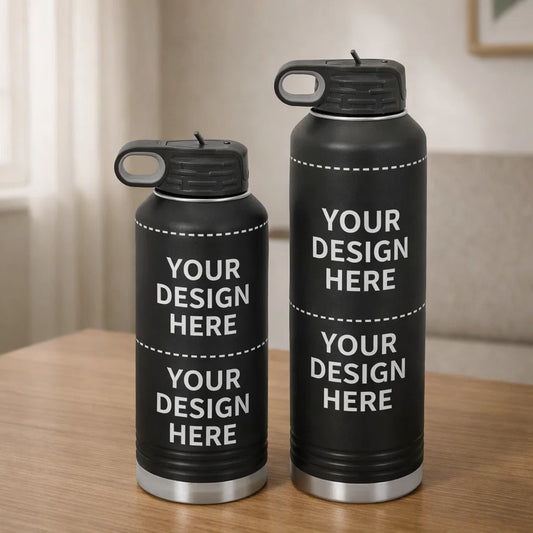 Personalized Engraved Water Bottle – Full Wrap Design