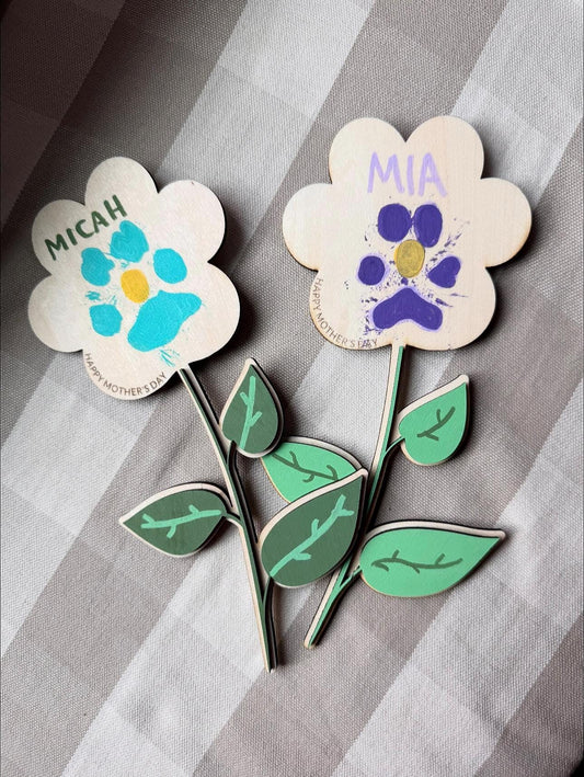 Mother’s Day Paw Print Flower Magnet | DIY Pet Paw Keepsake for Dog & Cat Moms | Personalized Gift from Fur Babies