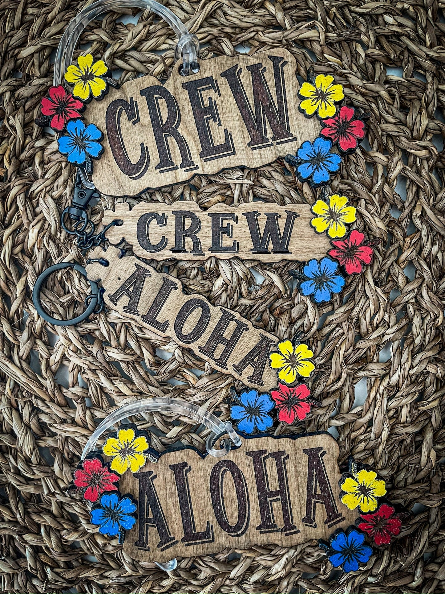 Hawaiian Aloha–Inspired Cherry Keychain | Island-Themed Engraved Keychain | Retro Travel Gift